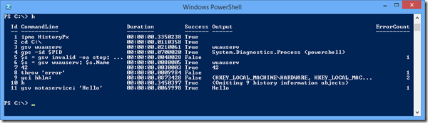 powershell extended history from HistoryPx